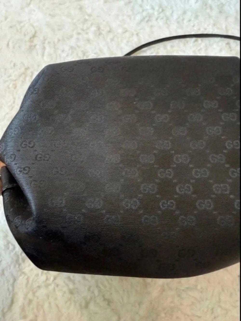 Gucci Black Embossed GG Leather Crossbody Bag